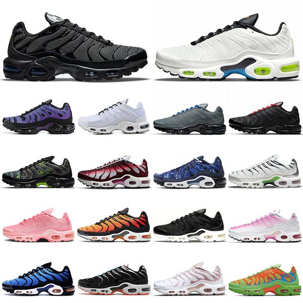 

2022 arrivals terrascape plus tn mens women running shoes triple black white off neon green hyper blue oreo breathable sneakers trainers out, White;red