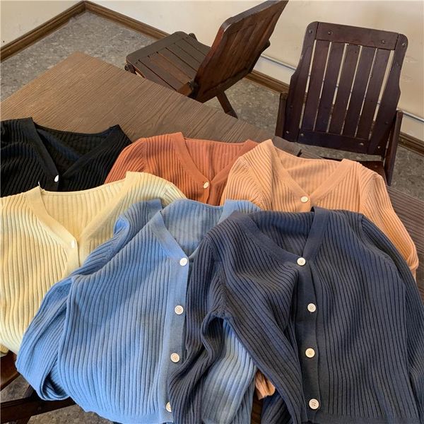 

women's knits & tees aossviao 2021 women sweater cardigan winter solid soft casual cardigans chic korean fashion knit jacket sueters mu, White