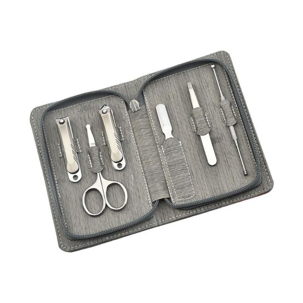 

nail art kits 6pcs clipper file grooming with leather case for home travel