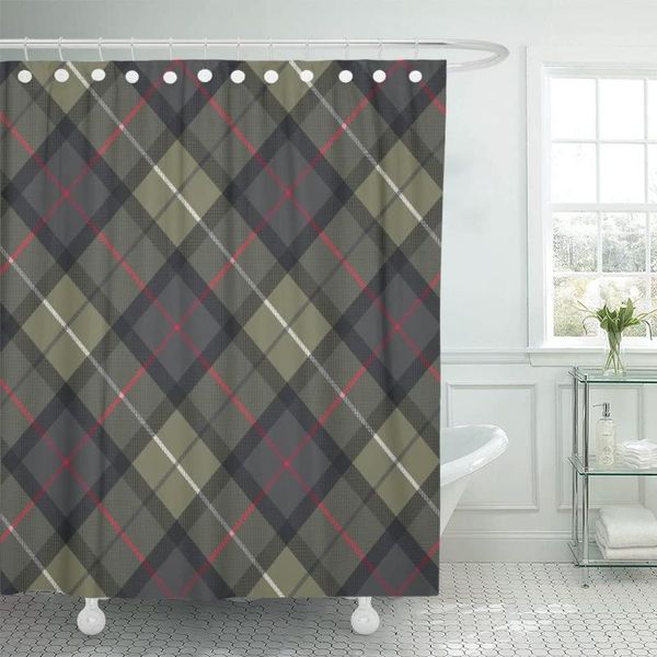 

shower curtains brown abstract classic tartan check plaid green british celtic curtain waterproof fabric 72 x inches set with hooks