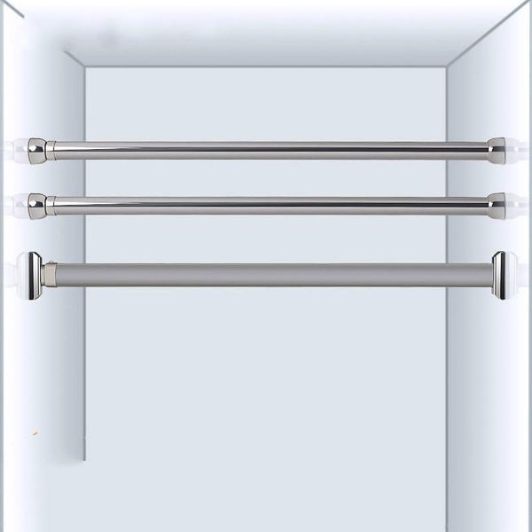 

hangers & racks adjustable rod stainless steel clothes rail hanger wardrobe fixed flange base furniture decoration