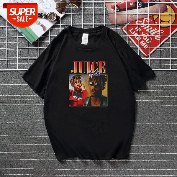 

New Summer Streetwear Camisetas Juice Wrld T-shirt Hip Hop Rap Funny Vintage T shirt for man Top Quality Cotton Tshirt Men #1x99, White;black