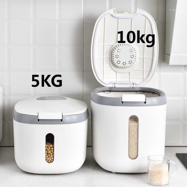 

kitchen container bucket insect-proof nano moisture-proof rice cylinder grain sealed home storage pet dog store box bottles & jars