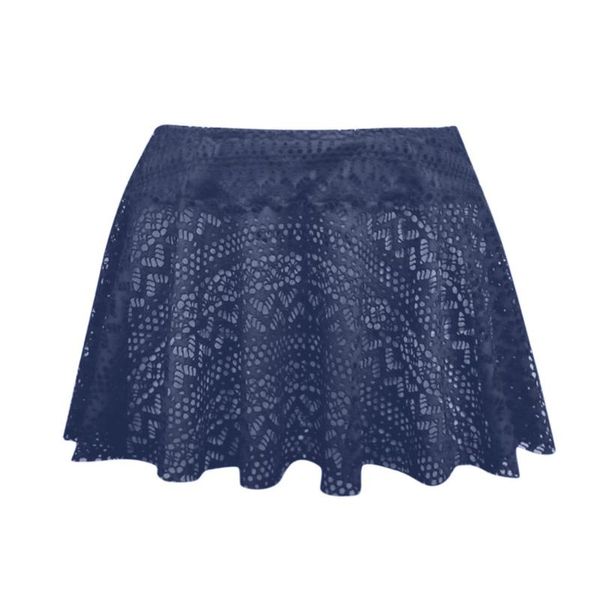 

skirts hollow out solid mini skirt women summer lace crochet skirted bikini bottom swimsuit short skort swim female jupe femme, Black
