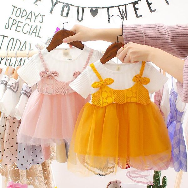 

girl's dresses baby girl party birthday dress lace floral baptism vestido infantil bow tulle wedding born, Red;yellow