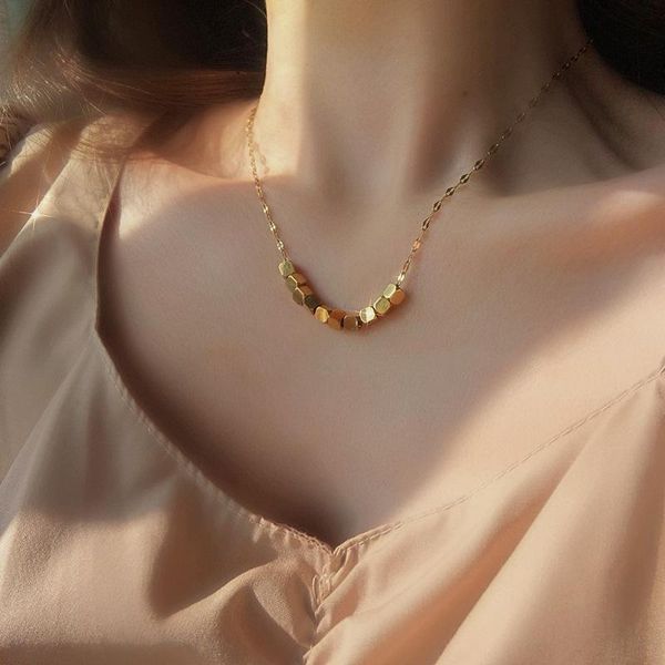 

chains find me fashion trend geometric small square alloy chain necklace for women jewelry accessories, Silver