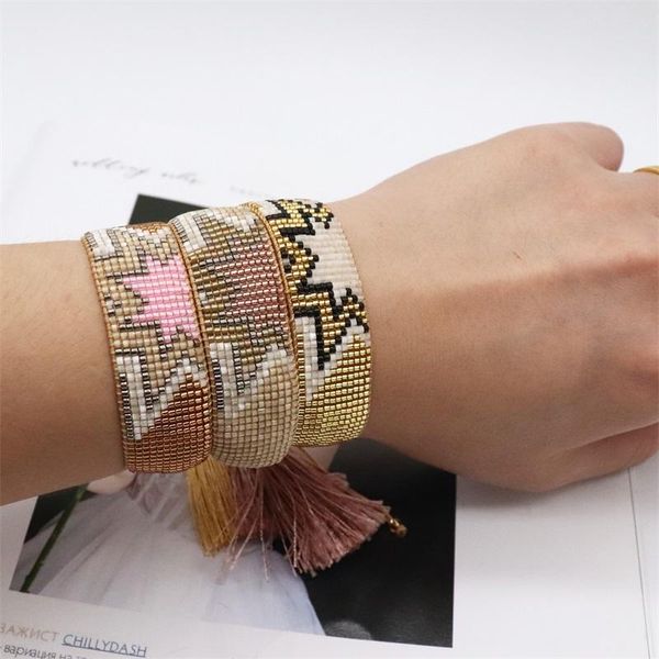 

beaded, strands zhongvi fireworks bracelet for women pulsera handmade woven jewelry adjustable miyuki bracelets gift friends wholesale, Black