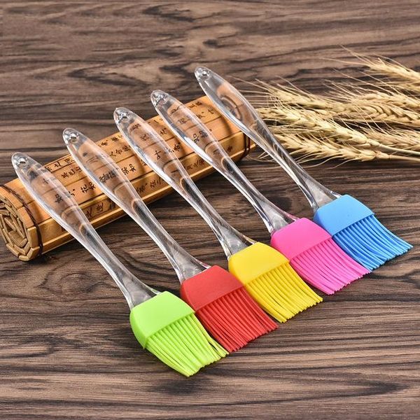

baking & pastry tools transparent handle silicone bread basting brush bbq diy kitchen cooking high temperature and easy to clean