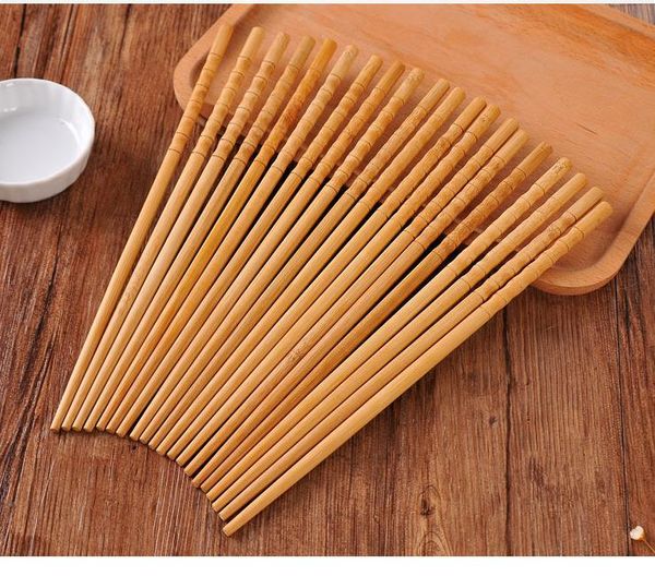 Doğal Bambu Çubuklarını Geleneksel Vintage El Yapımı Çin Yemeği Çubuklarını Ev Mutfak Sofra Toptan Hızlı Kargo