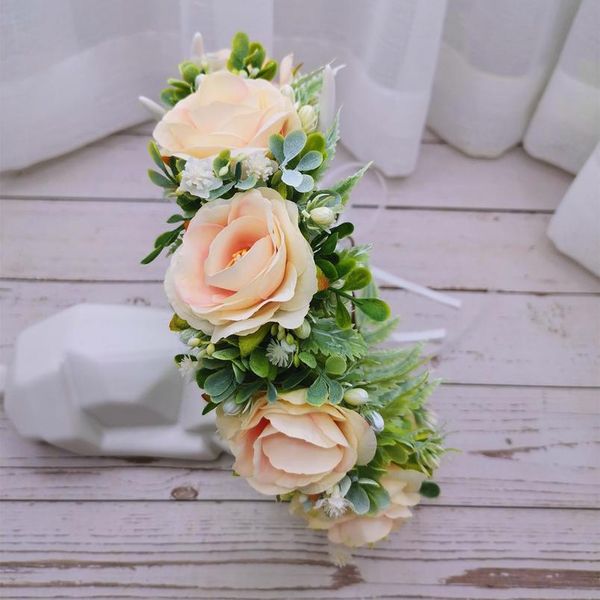 

women girls flower crown birthday party headband women hair accessories headdress girl floral garland wedding floral qylzvg