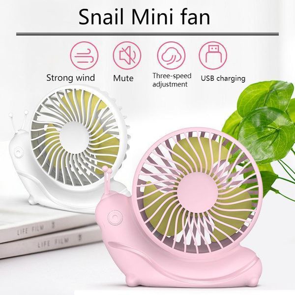 

electric fans snail mini fan rechargeable desk portable ultra-quiet creative usb silent deskventilador for home