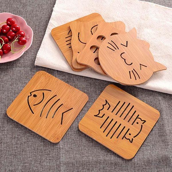 

mats & pads wood kitchen pad mat non-slip insulation heat holder placemat coasters drink cup table tablemat bowl pot accessories