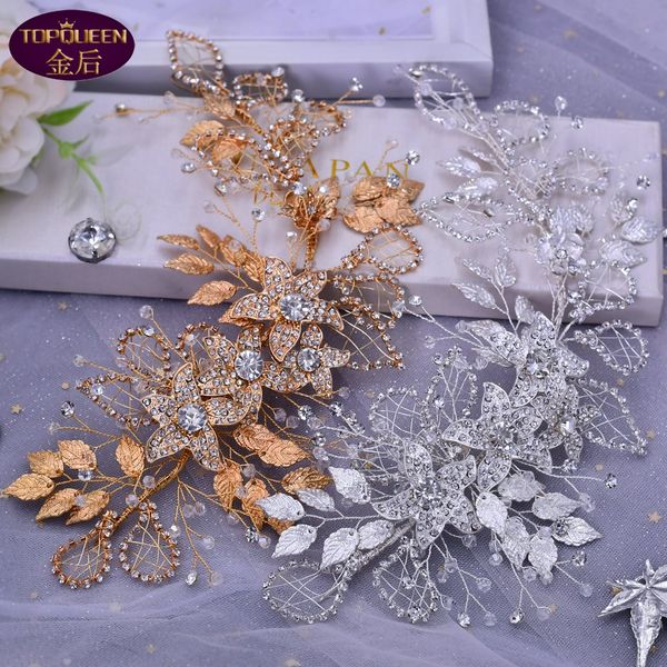 

flower diamond tiara long baroque crystal bridal headwear crown rhinestone with wedding jewelry hair accessories diamond bridal crowns headp, Silver