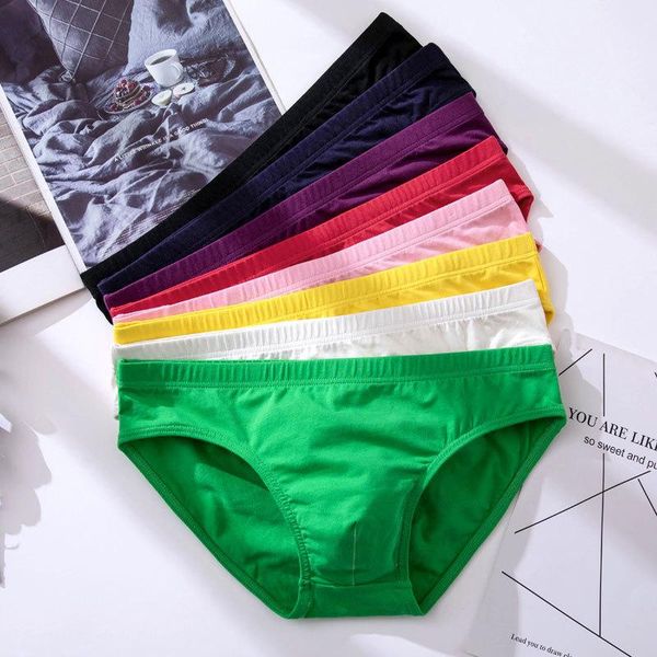 

underpants autumn and winter men's briefs pure cotton color breathable low waist pants healthy colorless, Black;white