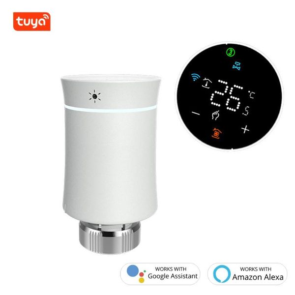 

smart home control tuya zigbee radiator actuator programmable thermostatic valve temperature controller support google home& alex