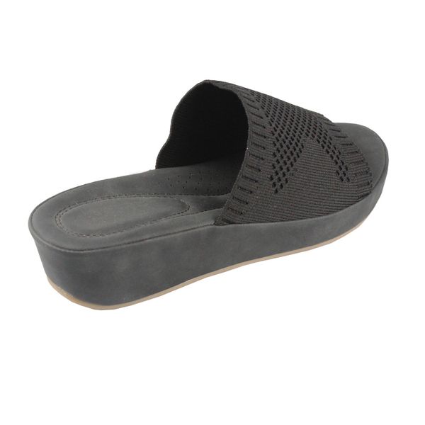 

women's summer 2021 fashion fly woven fabric comfortable air cushion, middle soles comfortable non-slip black slippers