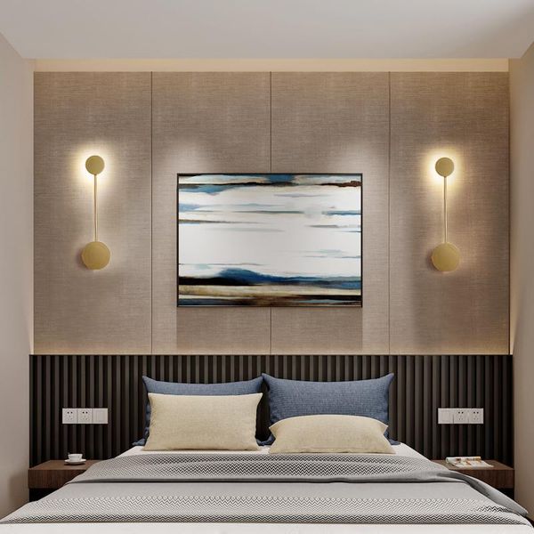 

bedroom wall lamp bedside lamp modern simple creativity nordic living room tv wall staircase long light luxury