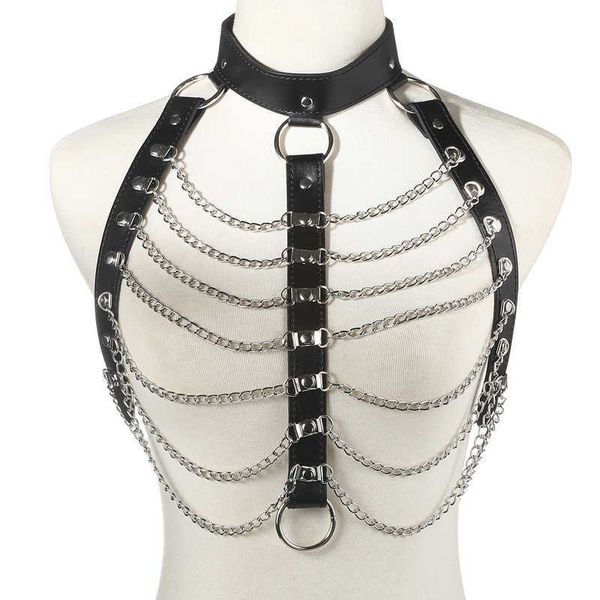 

body harness chain women punk goth party bodychain fashion festival outfits jewelry cosplay accessories p0811, Silver