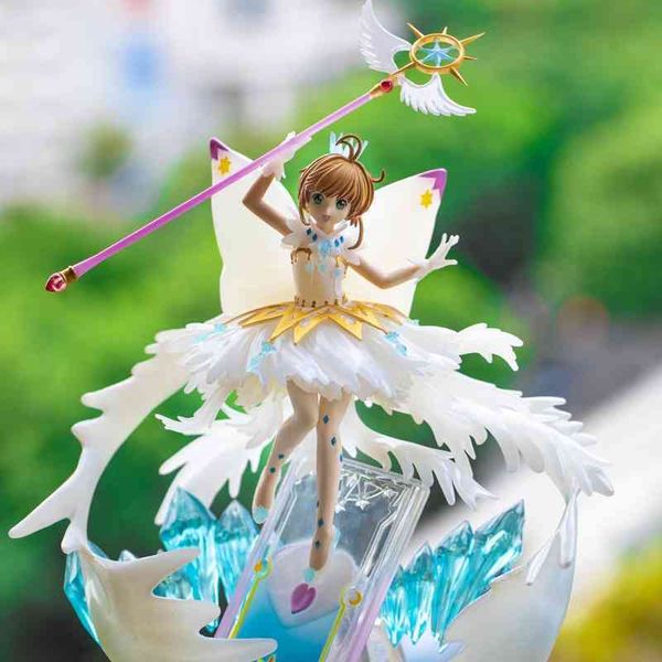 

animation magic card beautiful girl wood base changeable sakura handmade