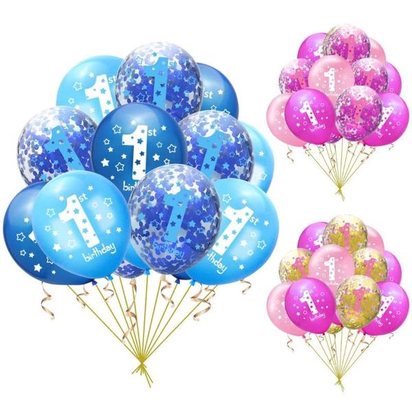 

1st happy birthday confetti balloon set my first party decorations kids baby boy girl i am one 1year old baby shower decorations