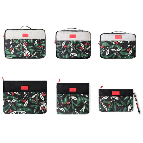 

hanging baskets travel storage bag set luggage organizer packing suitcase pouch for clothing shoes cosmetics underwear 6 pcs