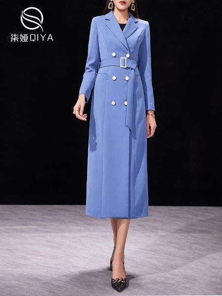 

women's trench coats blue windbreaker women's medium length 2021 british temperament double breasted suit collar coat for women in, Tan;black