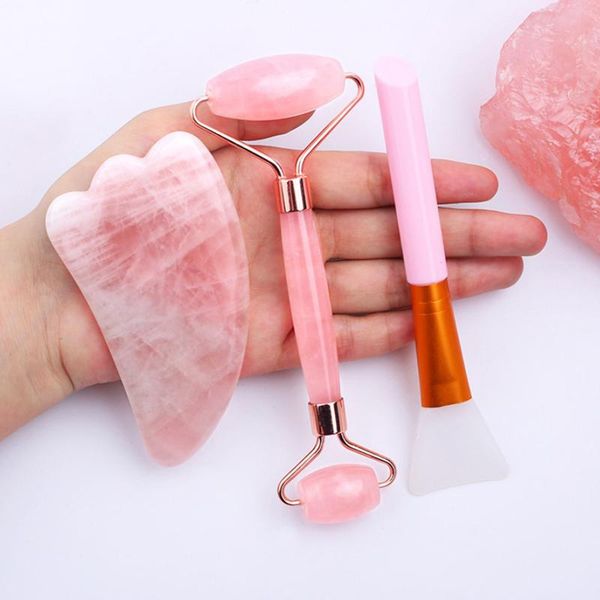 

massage stones & rocks quartz jade roller thin face massager lifting facial tool scraper scrap beauty set