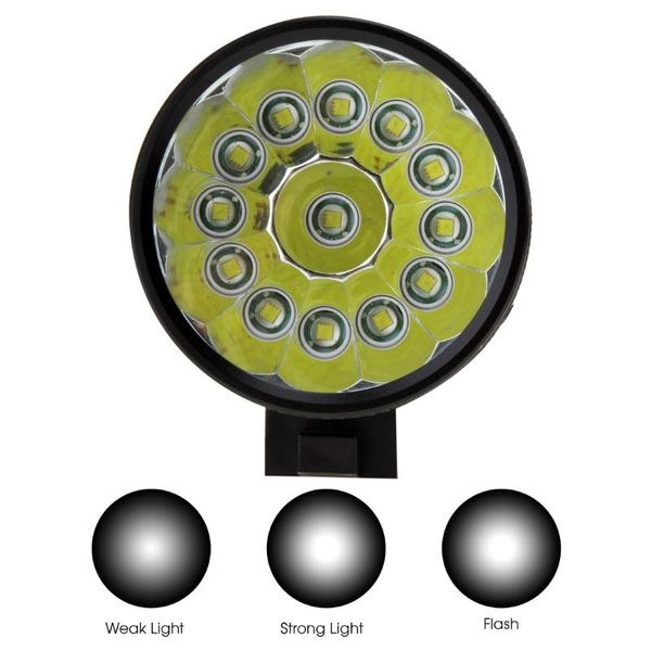 

13 x xm-l t6 led 3 modes bicycle lamp bike light headlight cycling torch 7500lm with 8.4v 6400mah battery