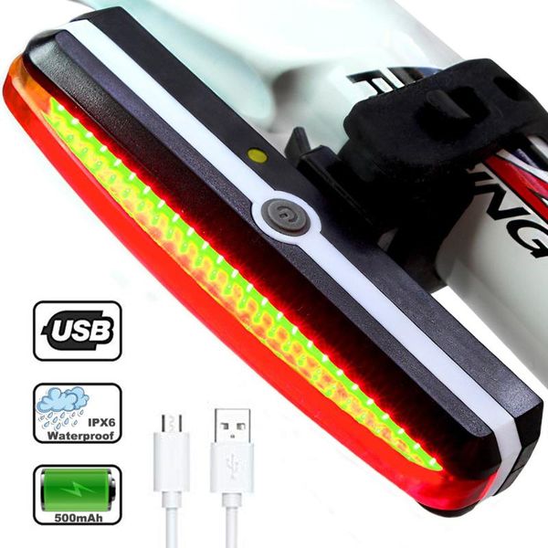 

2021 usb cob taillight bicycle light ipx6 riding rear lighting safety cycling led for mtb road bike riding accessory front lamp