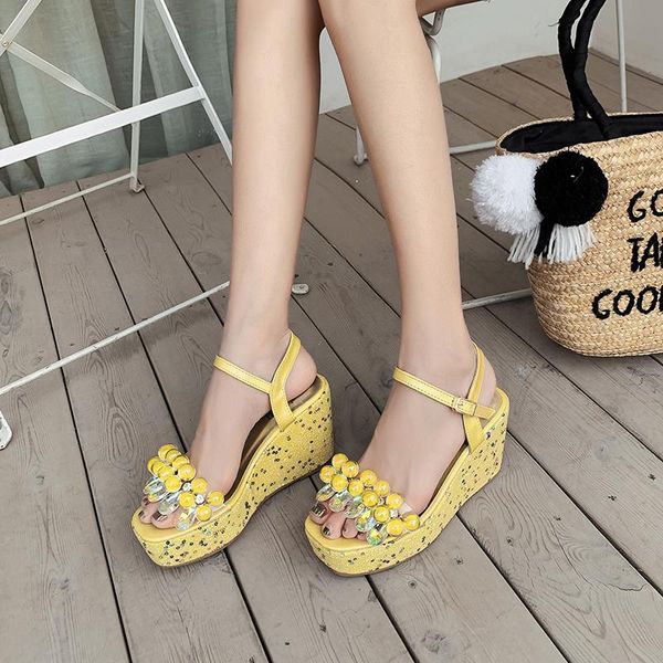 

sandals high heeled rhineston women open toe women's shoes, Black