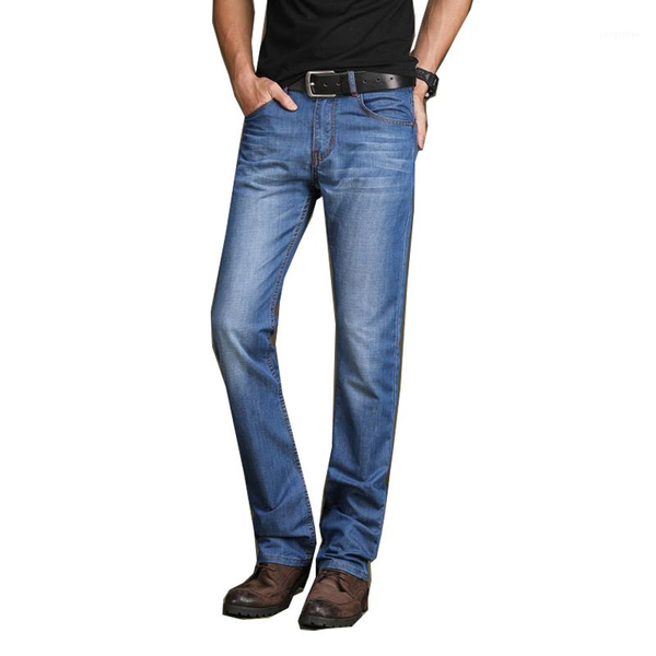 

men's pants pantalones vaqueros acampanados para hombre, pantalÃ³n vaquero delgado, ligeramente acampanados, informales, de negocios, pr, Black