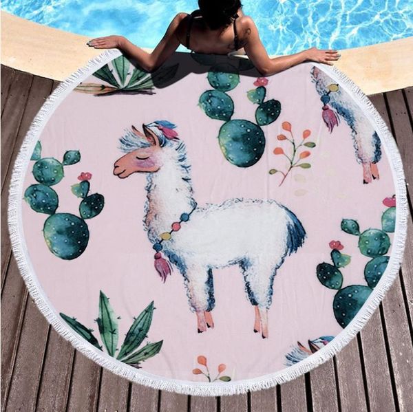 

towel round beach with tassels for summer 450g microfiber 150cm wall tapestry swimming bath towels picnic blanket mat