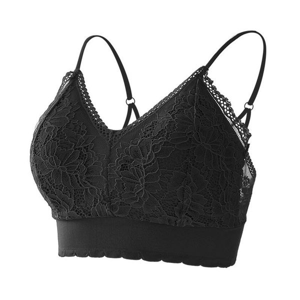 

women sports bra lace cross-wrapped tube with chest pad and no steel ring sports underwear activewear brassiere a20, White;black