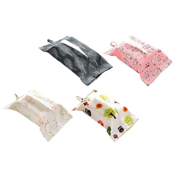 

tissue boxes & napkins 4pcs storage pouch napkin bag box hanging (random style)