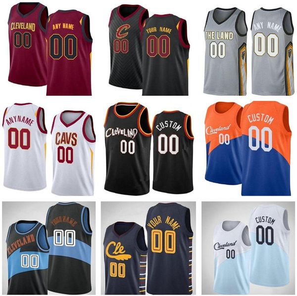 

2021 city black jerseys kevin basketball jersey 0 love andre drummond darius garland collin 2 sexton isaac 35 okoro javale mcgee larry nance, Black;red