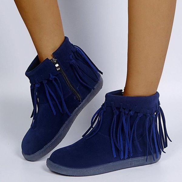 

women's winter ankle boots zipper flock platform snow ladies plush casual flat shoes woman female footwear rubber botas mujer, Black