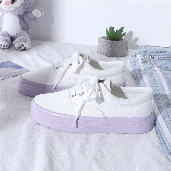 

chunky heels platform shoes canvas nice japanese style low fashion retro round white head lolita sports exd7, Black