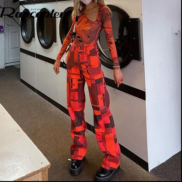 

red paisley cargo button high womens capri waisted trousers vintage fashion joggers streetwear 90s sweatpants, Black;white