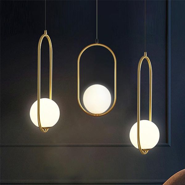 

pendant lamps nordic glass ball light golden lamp for kitchen bedroom hanging bar loft living room decoration