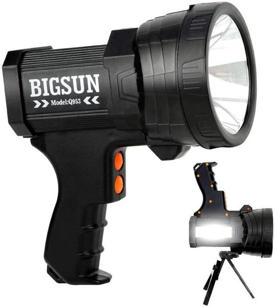 

hand-held searchlight spotlight bright led charging with side lamp aluminum hand lamp