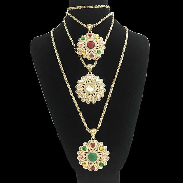 

pendant necklaces morocco heart gold color long necklace for women caftan flower bijoux ethnic wedding jewelry wholesale, Silver