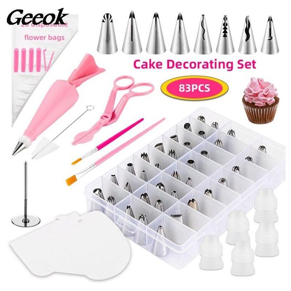 

nozzles for cake cream pastry decoration accessories tools and baking forms design bag chef set sleeve stainless