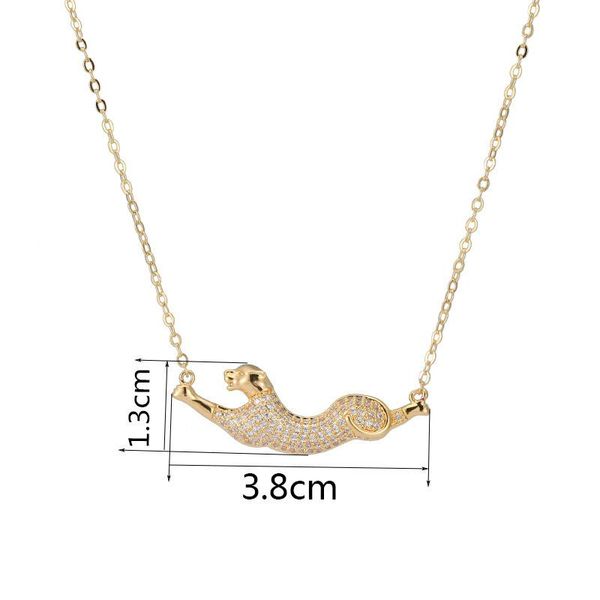 

pendant necklaces vintage jewelry simple cz love long bar choker woman man rose gold zircon leopard necklace animal, Silver