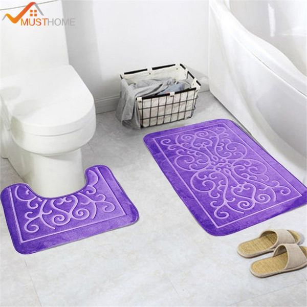 

bath mats 2pcs 3d pattern and toilet set non slip bathroom mat/rug20