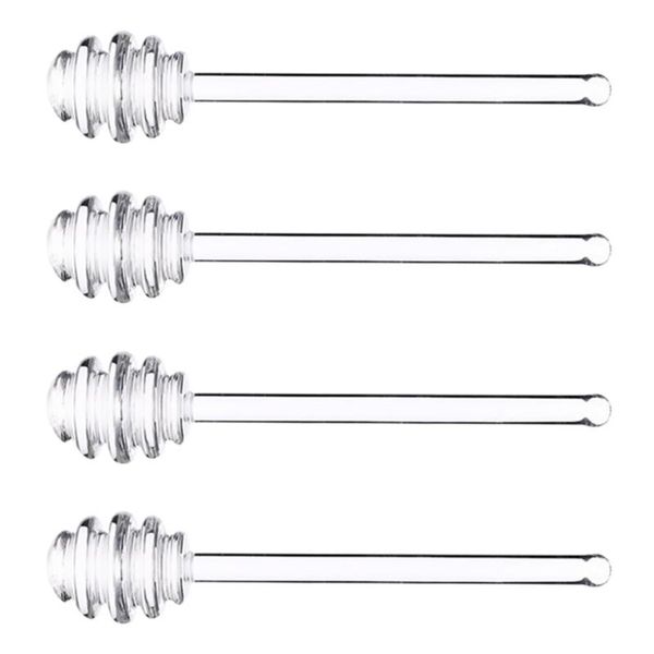 

spoons 4pcs glass honey stirring sticks jam dippers (transparent)