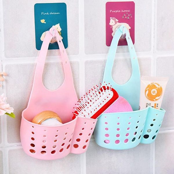 

kitchen storage & organization sink shelf soap sponge hanging drain rack basket bag faucet holder adjustable bathroom accessorie