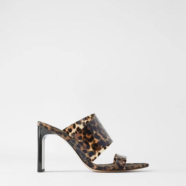 

shallow leopard shoes transparent slippers beige heeled sandals slides slipers women low female mule black 2021 soft animal mule