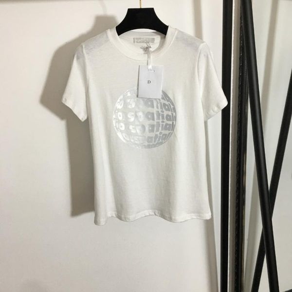 

women's t-shirt brands short sleeve t shirt luxury designer d fashion summer letter print cotton ca, White