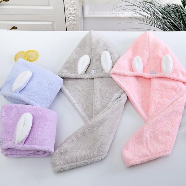 

towel dry hair hat quick towels cap microfiber drying wrap womens bath spa turban knot twist loop