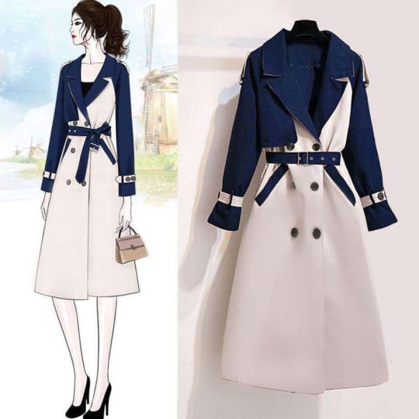 

2020 autumn new large women's windbreaker female chubby sister korean medium long thin meat covering coat, Tan;black
